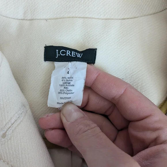 J Crew White Trench Coat with Tailored Fit and Minimalist Design - Picture 3 of 7